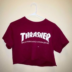 Burgundy / maroon thrasher crop top